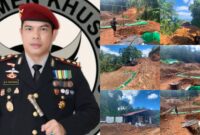 Kapolres Boltim AKBP Golfried Hasiholan Pakpahan dan Tampak Foto Dokumentasi di lokasi PETI  Mintu Atoga Hasil Investasi Resmob Polres Boltim. 